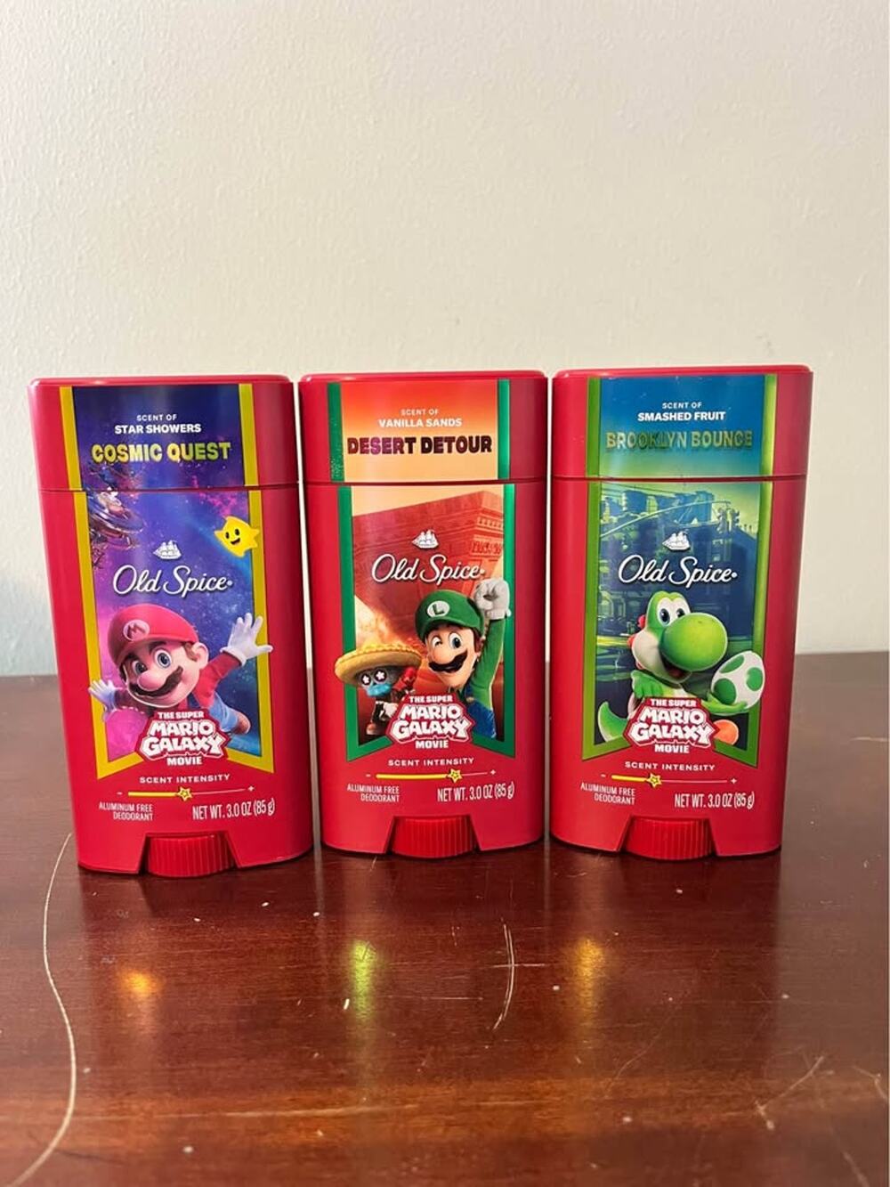 Old Spice Super Mario Movie Deodorant Cosmic Quest Desert Detour Brooklyn Bounc